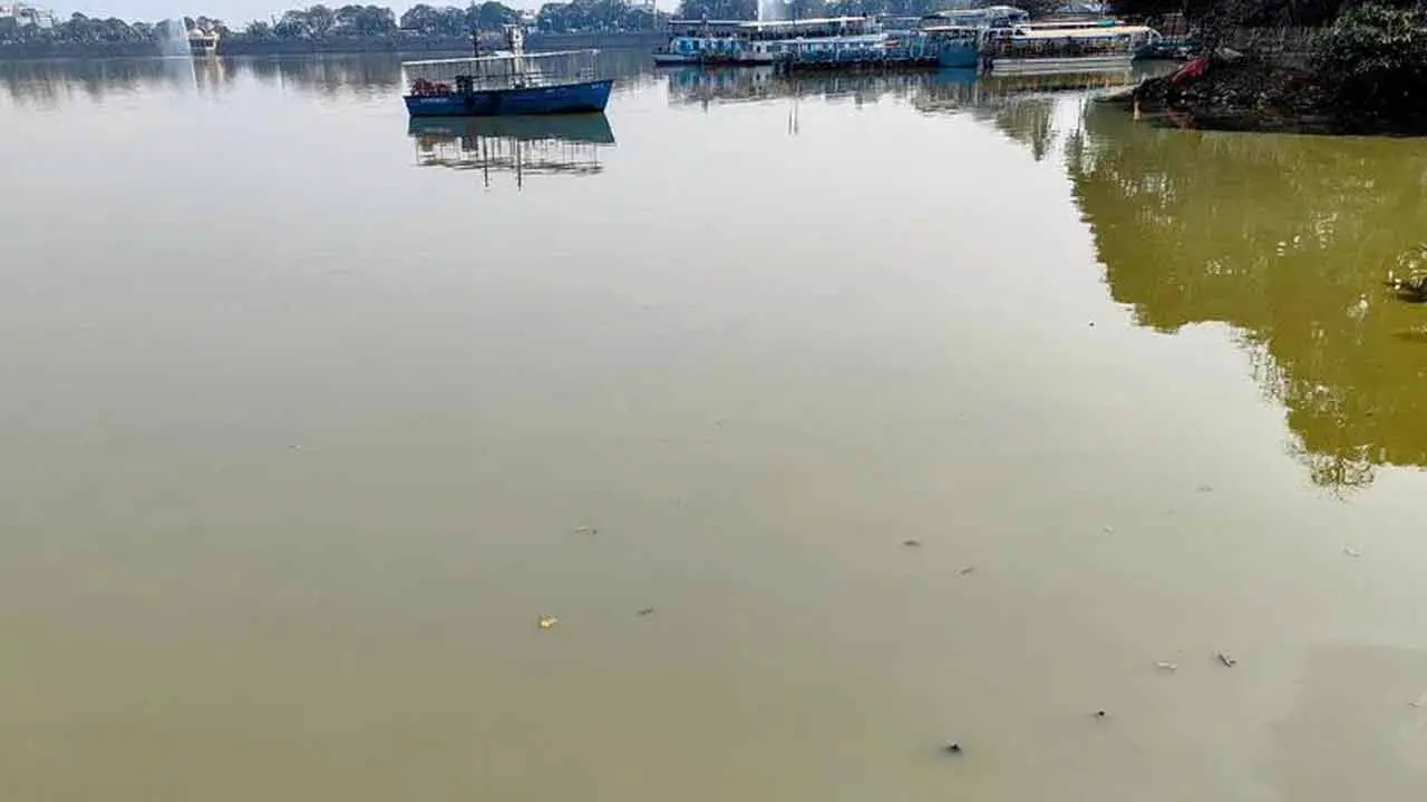Hussain Sagar | ప‌సుపు రంగులోకి హుస్సేన్ సాగ‌ర్ నీరు..! కార‌ణం ఇదే..!!