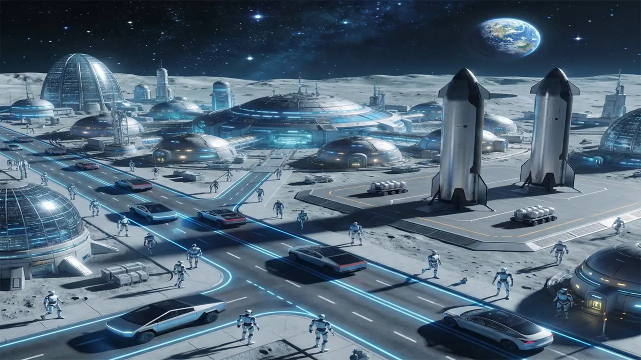 Self Growing City On The Moon | చంద‌మామ‌పై న‌గ‌రం నిర్మిస్తే ఇలా ఉంటుంది.. వీడియో