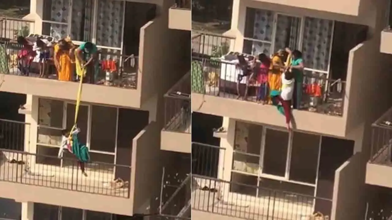 Viral Video | చీర కోసం కొడుకు ప్రాణాల‌తో చెల‌గాట‌మా..?