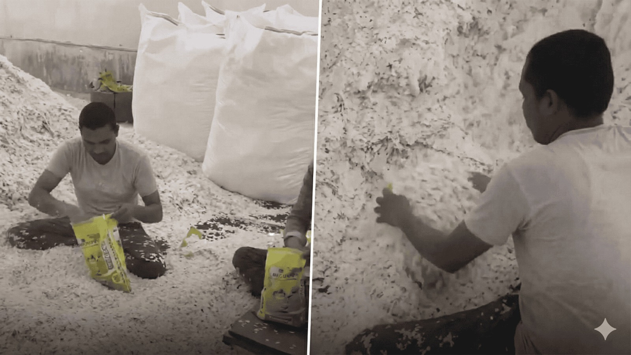 Poha allegedly being packed on dirty floors