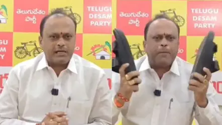 TDP leader Royal Murali : మీడియా ముందు చెప్పుతో కొట్టుకున్న టీడీపీ నేత రాయల్ మురళి