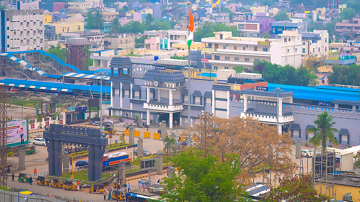 Warangal railway station city view showing rapid urban development in Warangal Telangana amid new underground drainage infrastructure plans