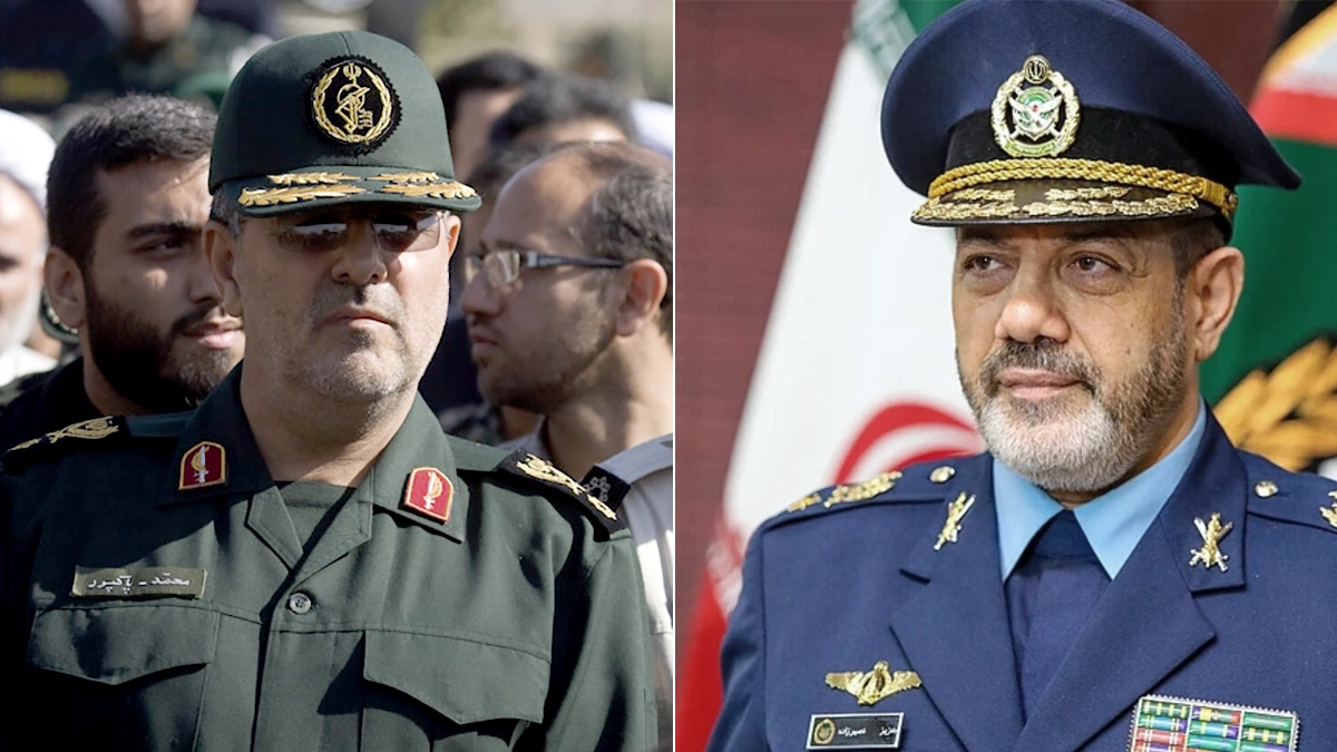 ఇరాన్ రక్షణ మంత్రి అమీర్ నసీర్జాదెహ్ మరియు IRGC కమాండర్ మొహమ్మద్ పాక్పూర్ చిత్రాలు