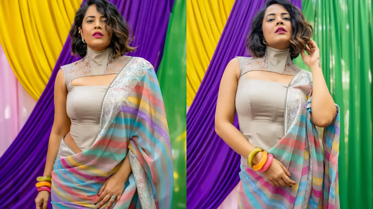 Anasuya Bharadwaj | రంగోలి చీరలో అనసూయ ఖతర్నాక్ ఫోటోలు