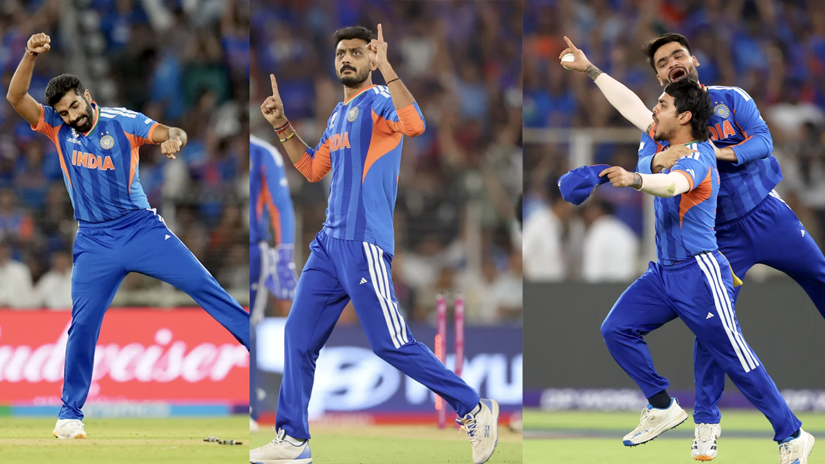 Ishan Kishan stunning catch as Jasprit Bumrah and Axar Patel celebrate wickets in India vs New Zealand T20 World Cup 2026 Final