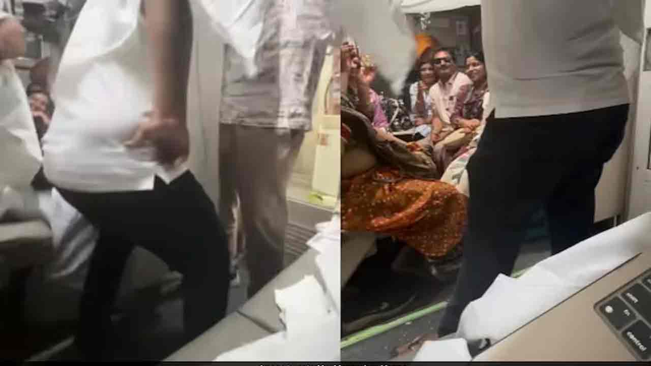 passengers dancing and making reels inside garib rath express video gone viral