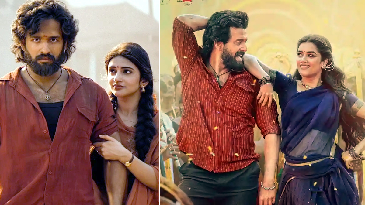 Akhil Akkineni with Sree Leela and Bhagyashree Borse in Lenin movie still