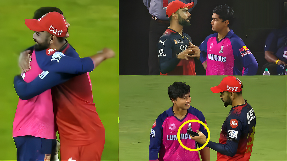 Virat Kohli interacts and congratulates Vaibhav Suryavanshi after match IPL