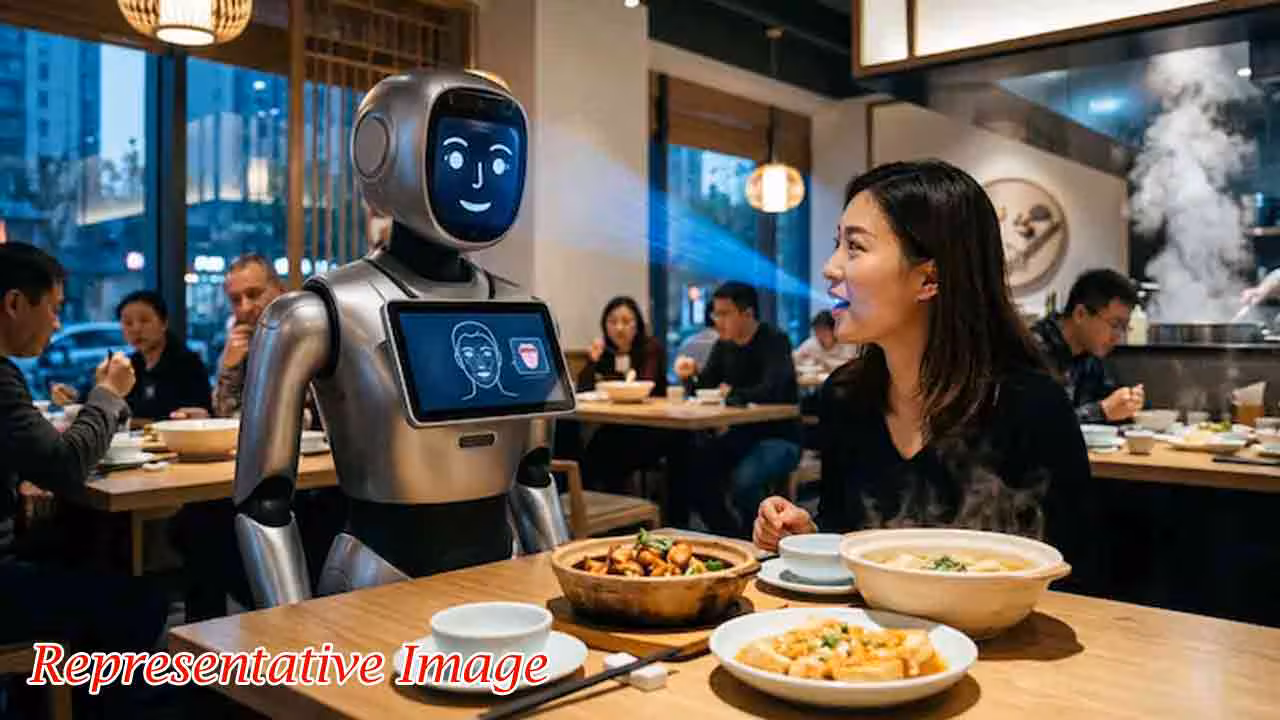 Chinese AI Restaurant | మీరేం తినాలో కూడా రోబోలే చెప్పేస్తాయి.. చైనాలో వైరల్‌గా ఏఐ వెయిటర్లు!