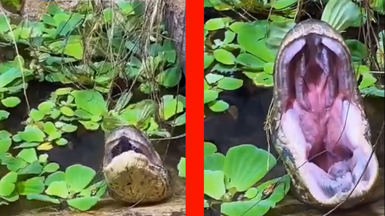 అనకొండ ఆవులింత ఇంత భయంకరంగా ఉంటుందా?