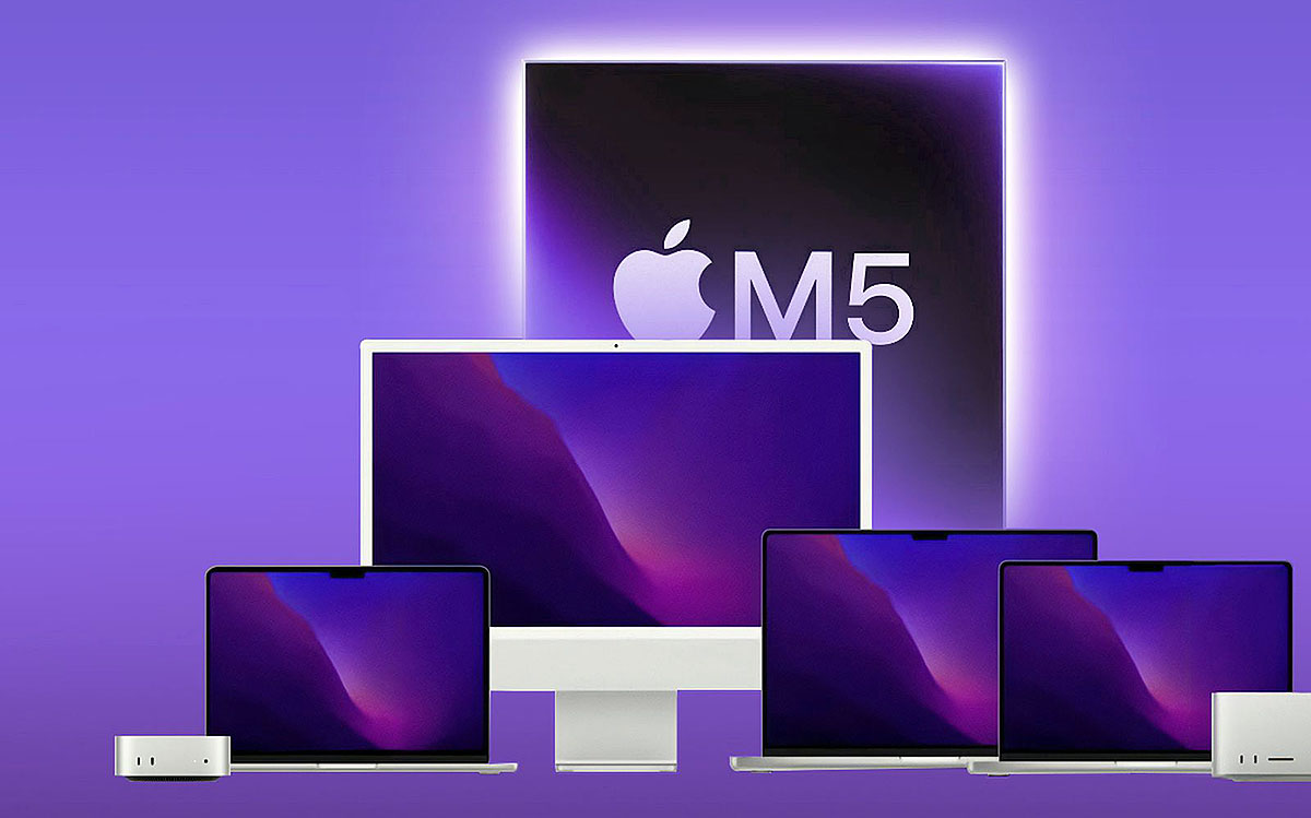 Apple M5 Mac lineup including MacBook, iMac and Mac Studio with AI performance