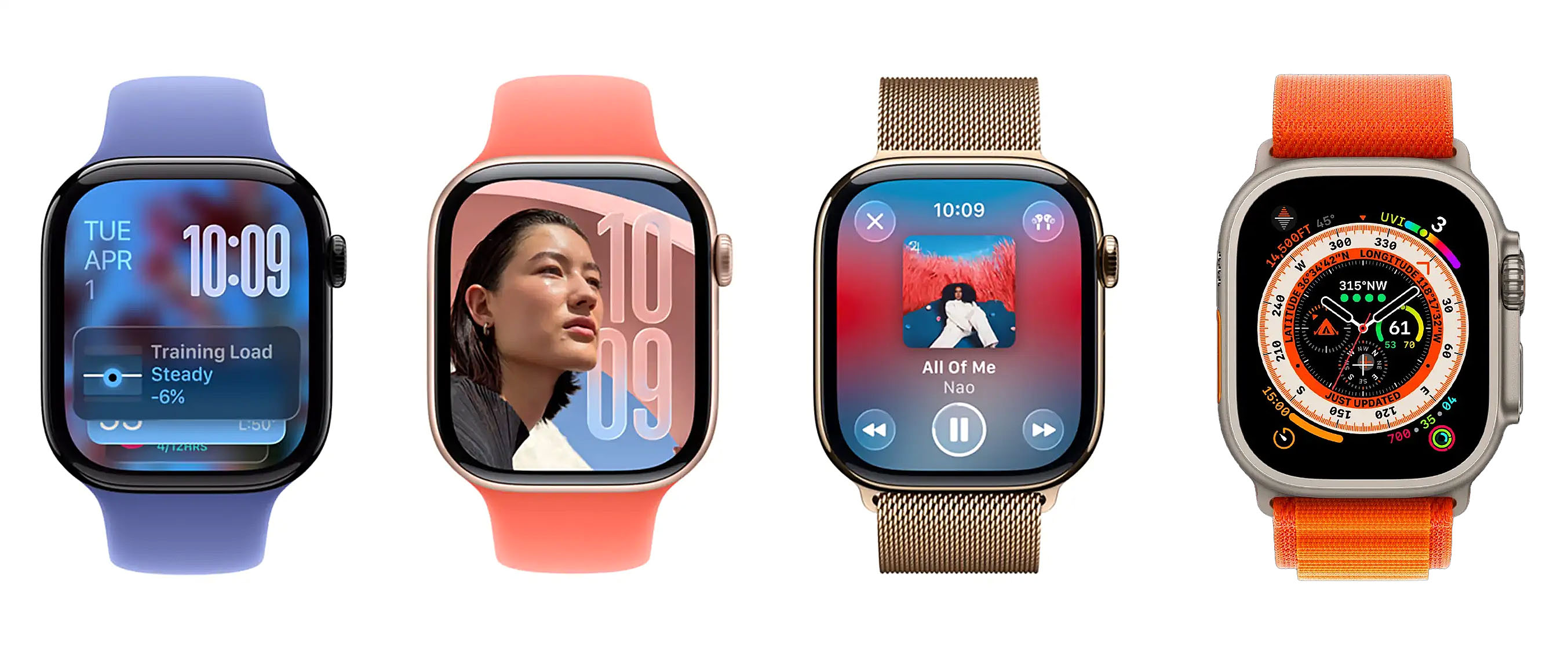 Apple Watch Series and Ultra models showing new design and health features
