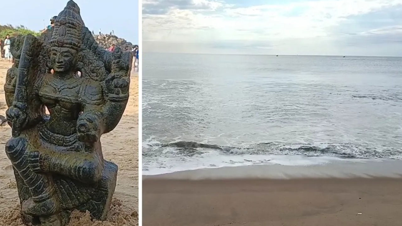 Goddess idol found at mamallapuram beach