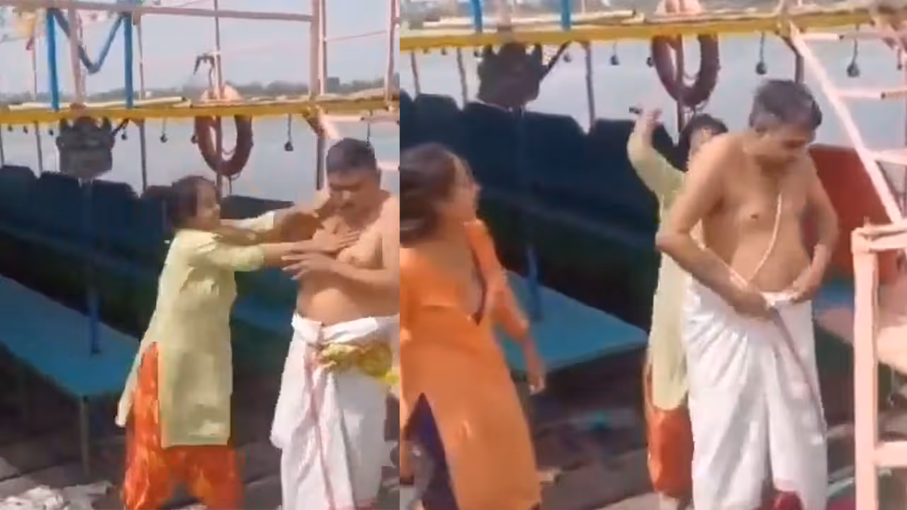Varanasi Ganga Ghat | గంగా ఘాట్ లో పూజారి దుర్మార్గం..దేహశుద్ది