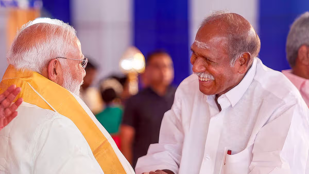 పుదుచ్చేరి ఎన్నికల్లో ఎన్డీఏ నాయకత్వాన్ని ప్రతిబింబిస్తున్న చిత్రం