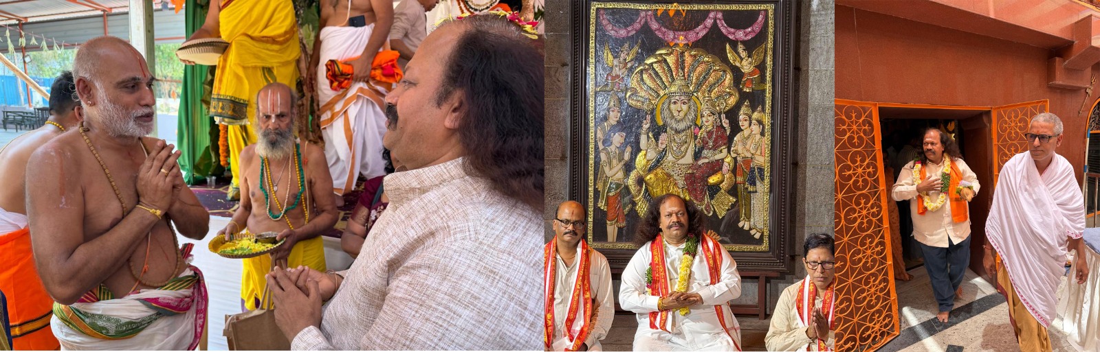 ఒకే రోజు మూడు మహా క్షేత్రాలను దర్శించుకున్న పురాణపండ శ్రీనివాస్