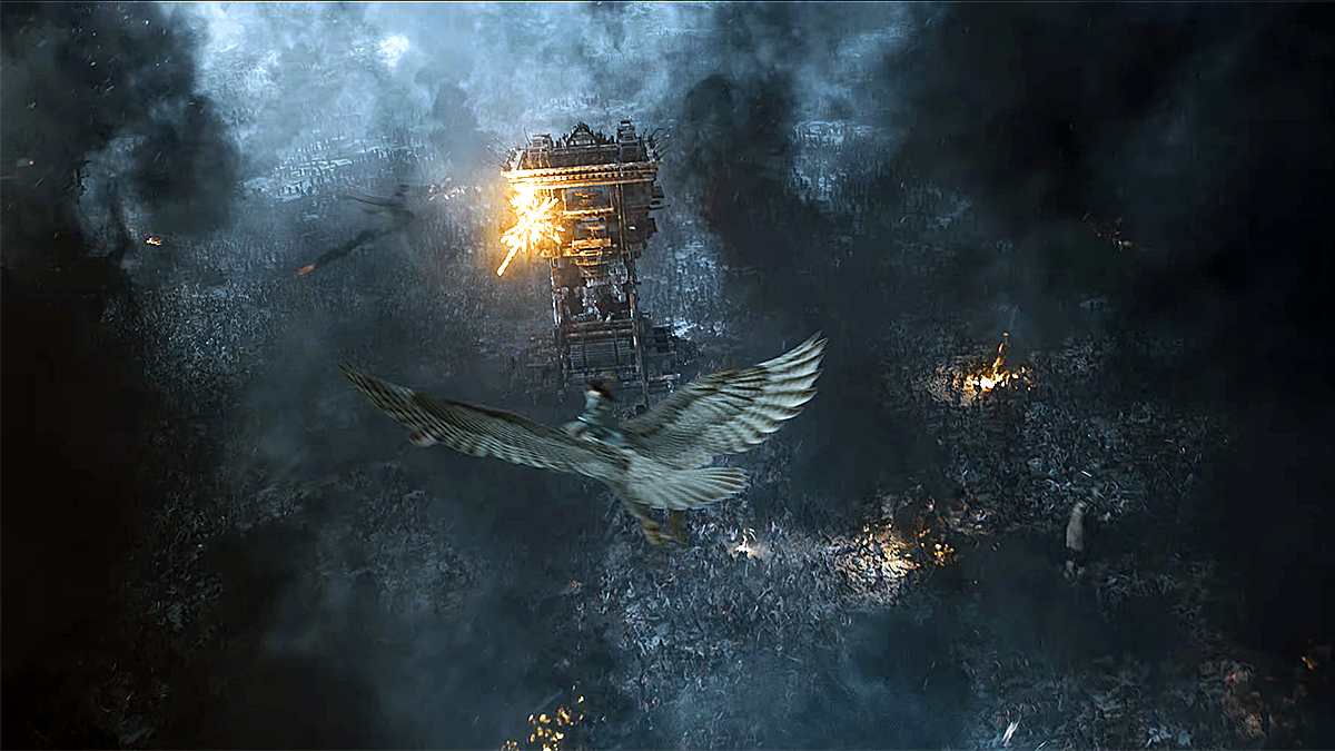 Jatayu attacking Ravana Pushpaka Vimana battle scene Ramayana movie