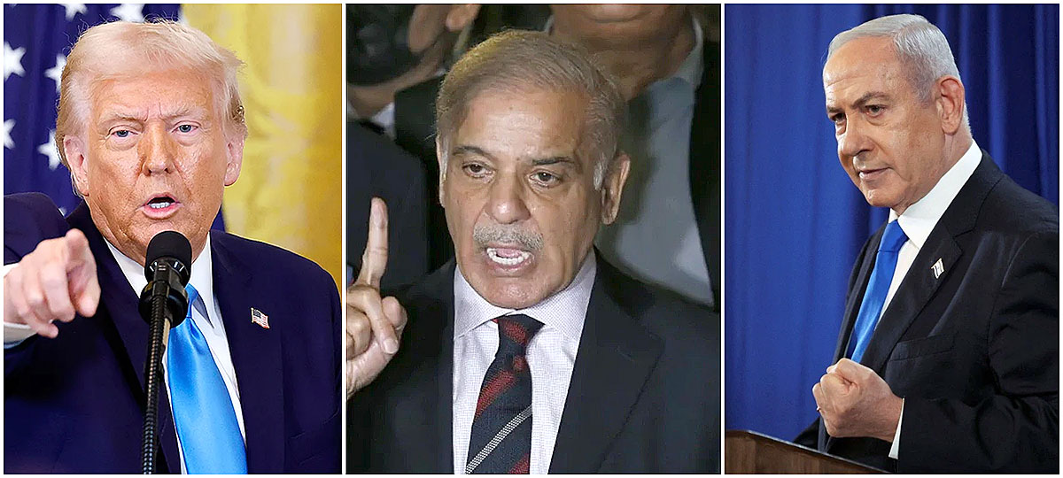 Donald Trump Shahbaz Sharif and Benjamin Netanyahu amid US Iran Pakistan tensions
