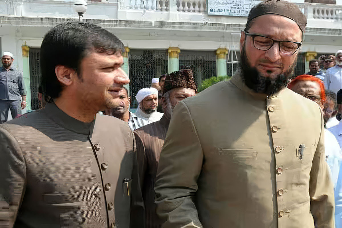 Asaduddin Owaisi and Akbaruddin Owaisi Hyderabad political leaders