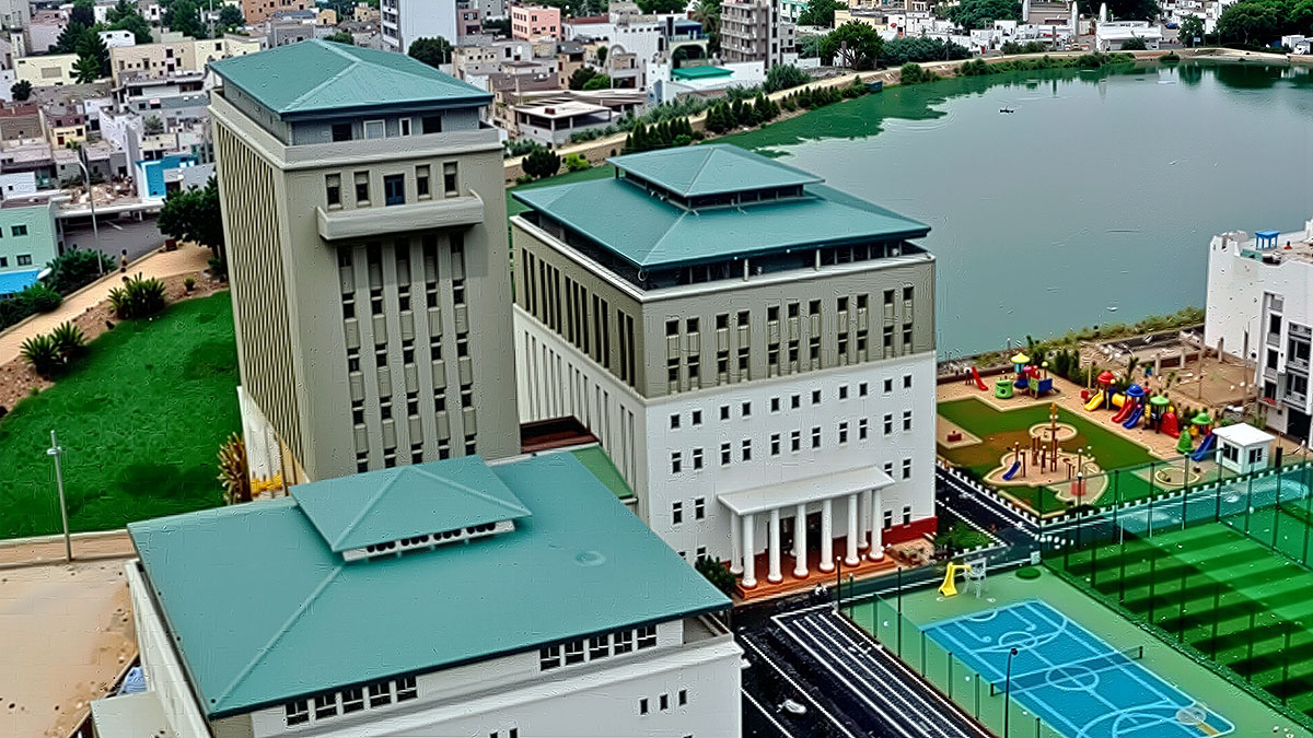 Fatima Owaisi educational campus inside Salkam Cheruvu lake encroachment Hyderabad