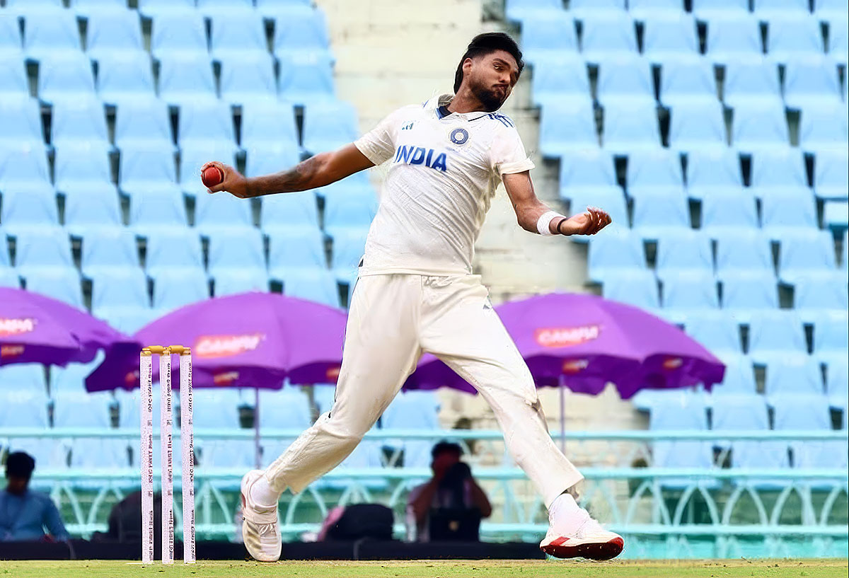 భారత జెర్సీలో బౌలింగ్ చేస్తున్న పంజాబ్ పేసర్ గుర్నూర్ బ్రార్