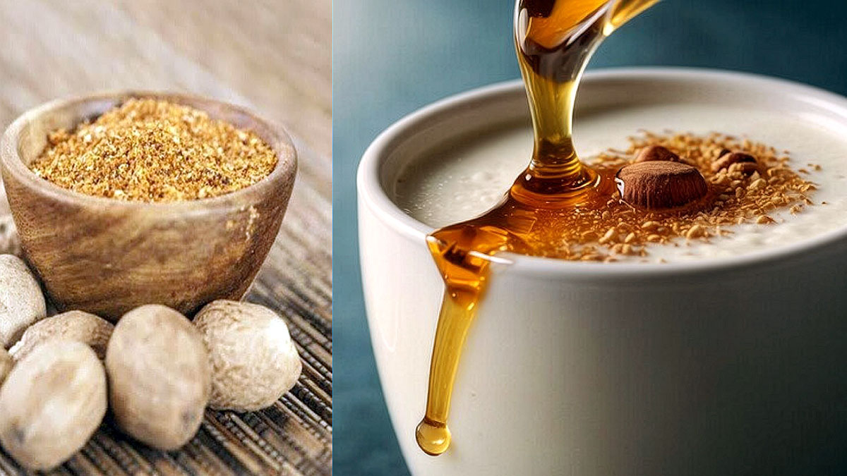 nutmeg powder with warm milk and honey for sleep