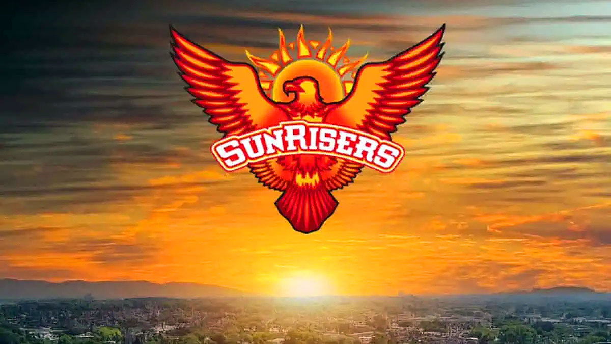 Sunrisers Hyderabad logo with sunrise background for IPL 2026 playoffs race