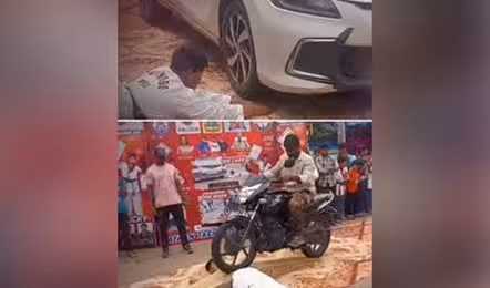 వైరల్..చేతులపై నుంచి 100 కార్లు..శరీరంపై నుంచి 100 బైక్ లు !