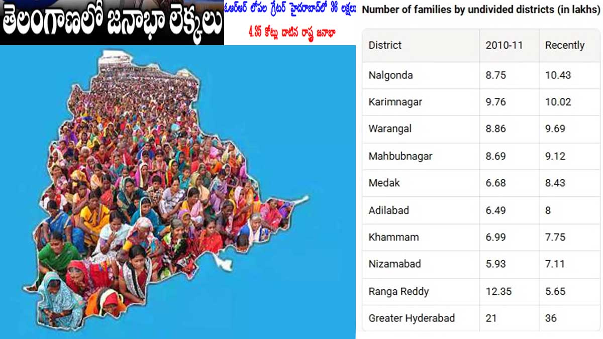తెలంగాణ జనాభా 4.35కోట్లకు పైగానే.. !