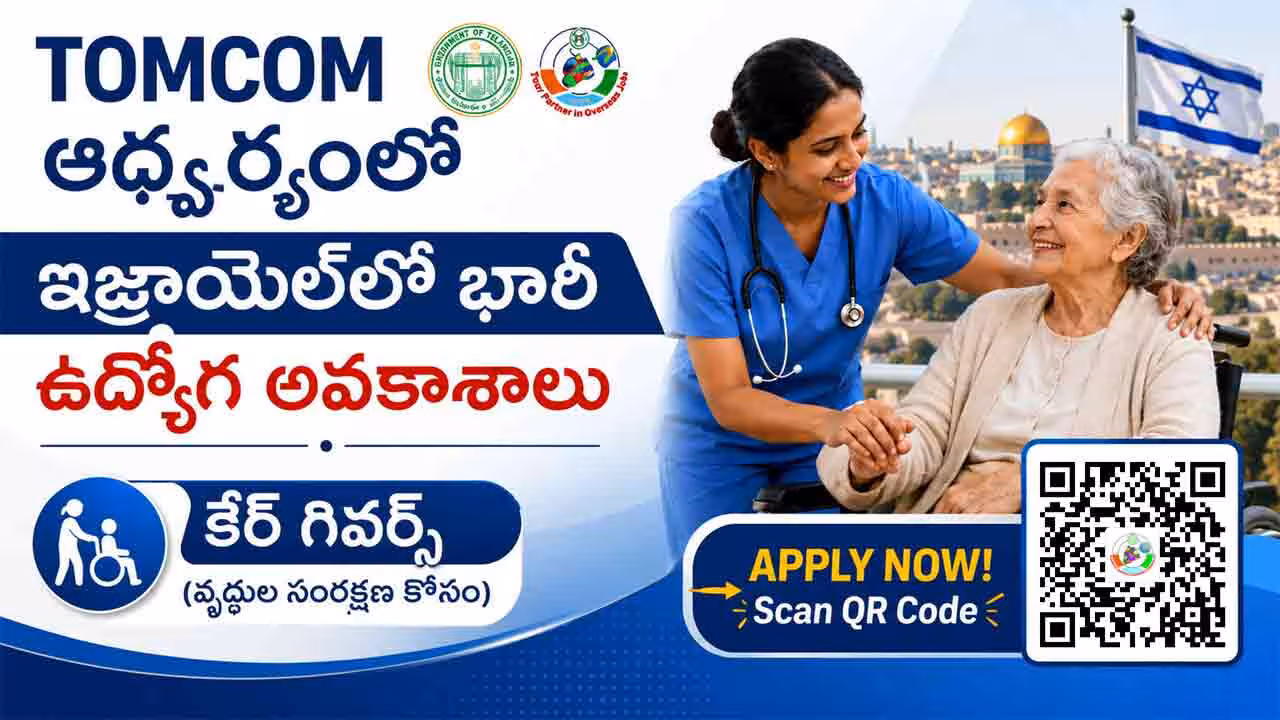 Overseas Jobs | నెలకు రూ.2లక్షల జీతంతో ఇజ్రాయెల్‌లో భారీ ఉద్యోగాలు.. టామ్‌కమ్ ద్వారా భర్తీ!