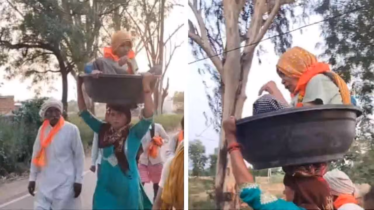 Viral Video | అత్త కోరిక నెరవేర్చాలని.. తలపై మోస్తూ 260కి.మీ. పరిక్రమ యాత్ర చేపట్టిన కోడలు!
