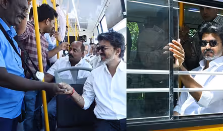 బస్సులో ప్రయాణించిన తమిళనాడు సీఎం విజయ్
